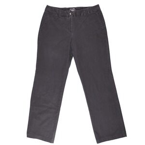 LandsEnd Pants Womens 6 Black 100% Cotton Khaki Fit 2 Business Slacks Fit31.5x29